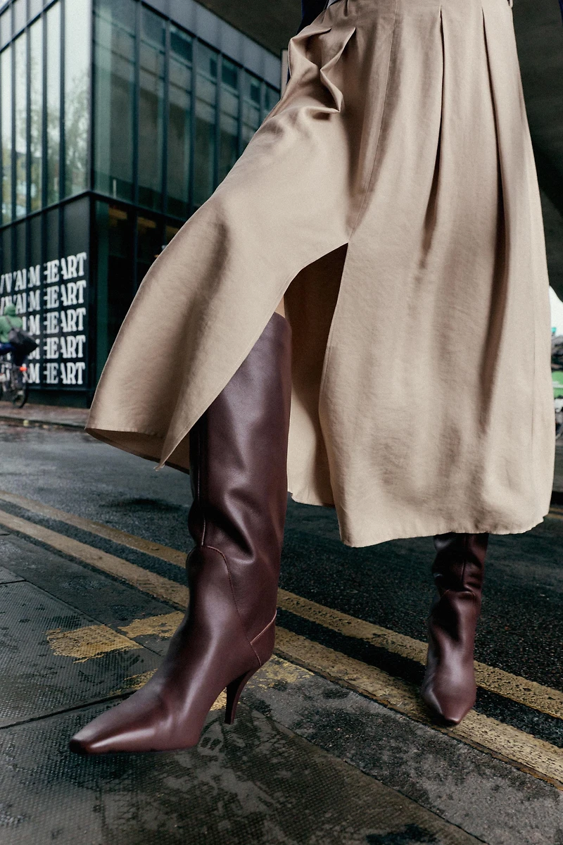 LEATHER HEEL BOOTS