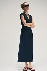 LACE TRIM MIDI DRESS