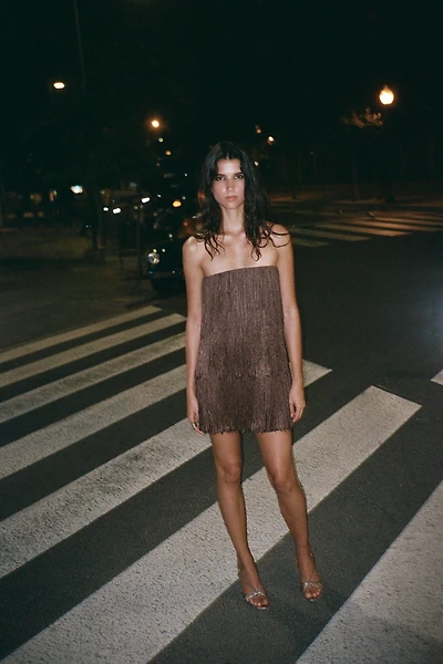 ROBE BUSTIER À FRANGES