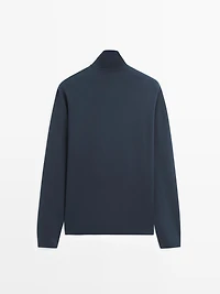 Cotton blend quarter-zip T-shirt