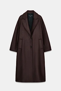 FAUX LEATHER COLLAR COAT