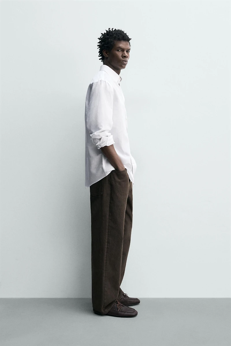 REGULAR FIT COTTON-LINEN SHIRT