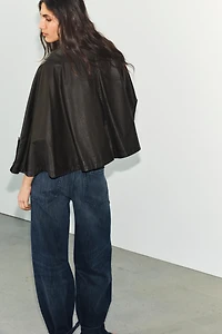 DETACHABLE LAPEL COLLAR WAXED CAPE