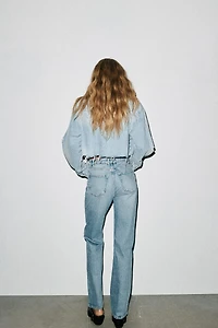 TRF STRAIGHT LEG JEANS WITH A HIGH WAIST