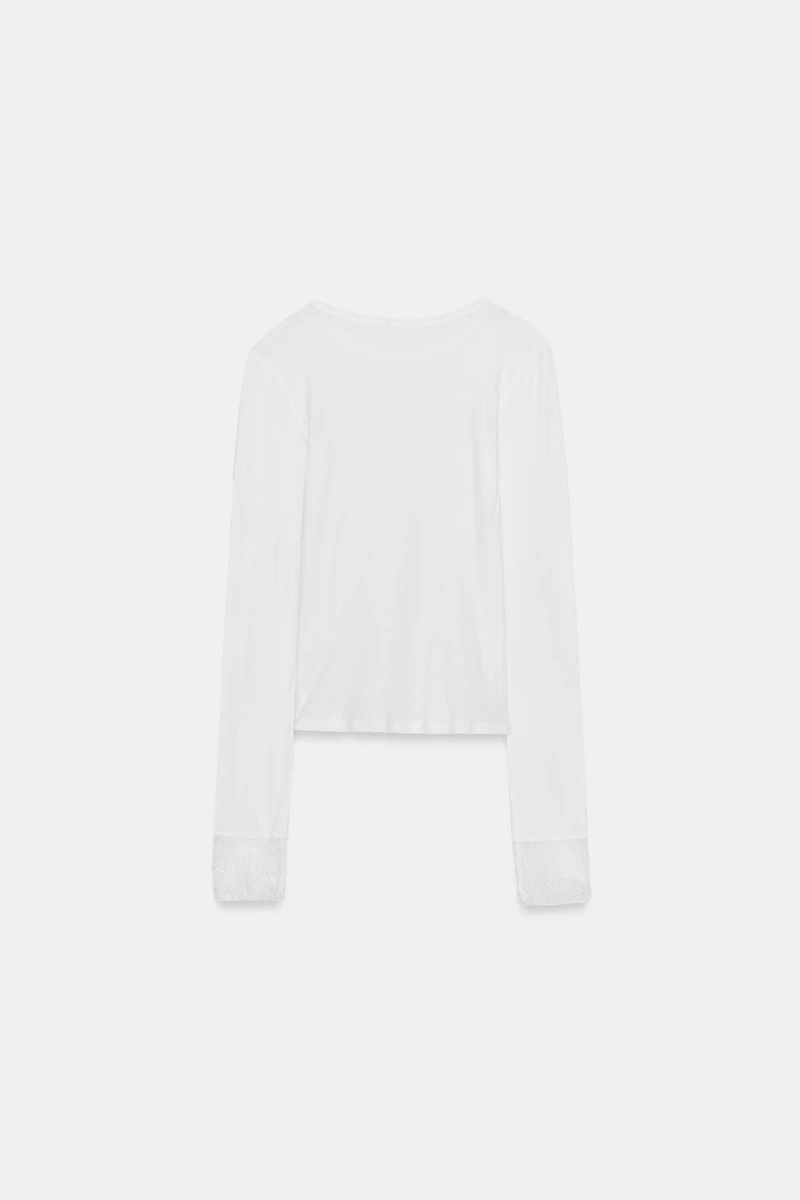 SHEER LACE CUFF TOP