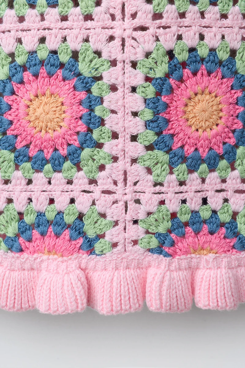 CROCHET RUFFLE DRESS