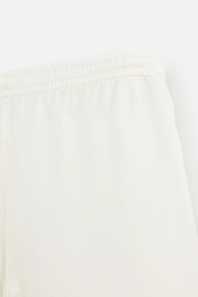 SATIN SHORTS WITH CONTRAST STRIPES