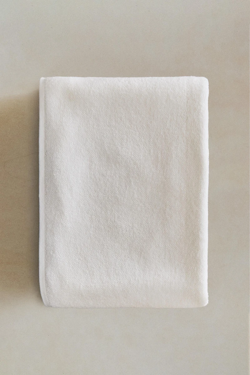 SERVIETTE DE BAIN COTON POINT RIZ