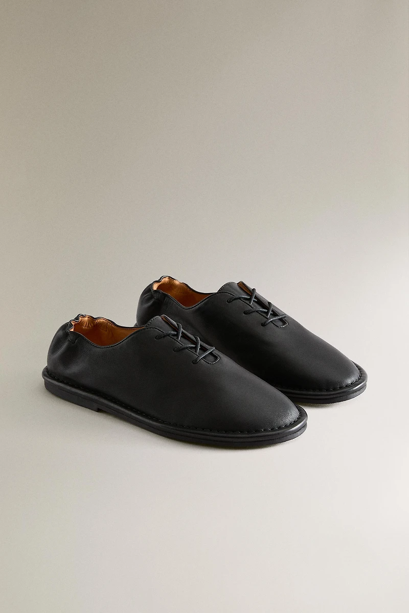 LEATHER DERBY SHOES