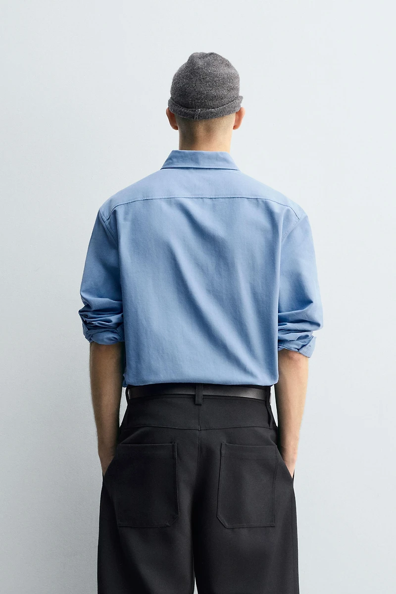 TEXTURED OXFORD POCKET SHIRT