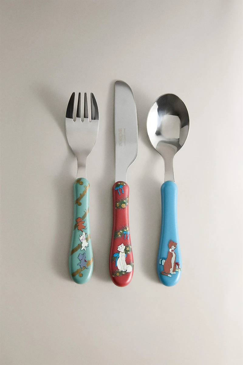 CHILDREN'S CHRISTMAS FLATWARE SET THE ARISTOCATS ©DISNEY