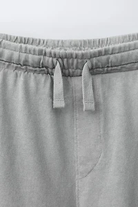 PLAIN GARMENT DYE SHIRT AND SHORTS SET