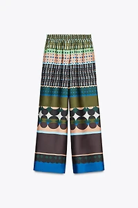 PRINTED SATIN PANTS