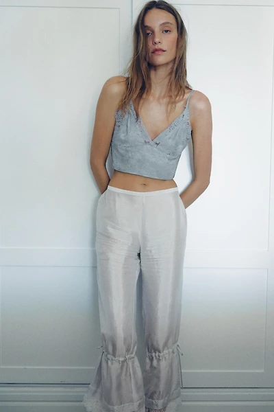 LACE JACQUARD CROP TOP