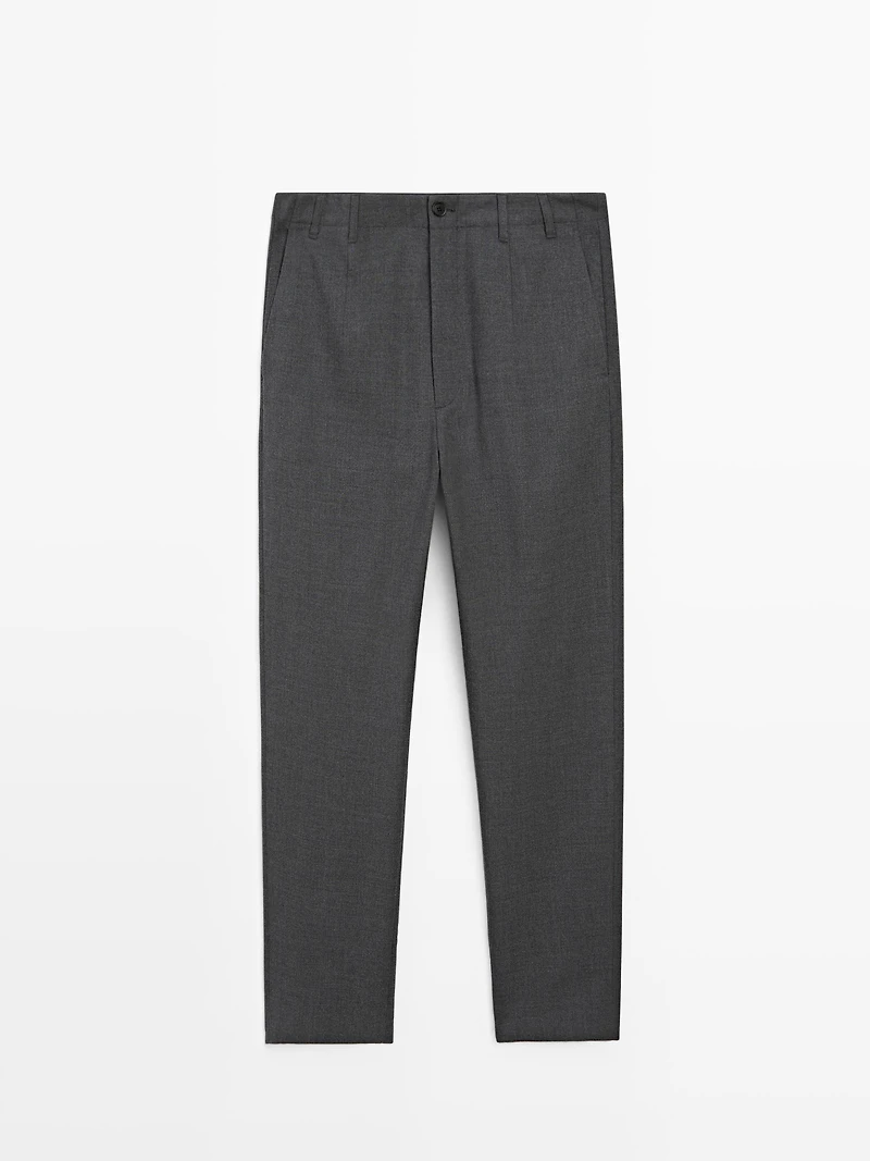 Pantalon texturé laine froide