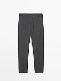 Pantalon texturé laine froide