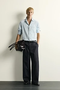 LIGHTWEIGHT STRIPED DENIM SHIRT