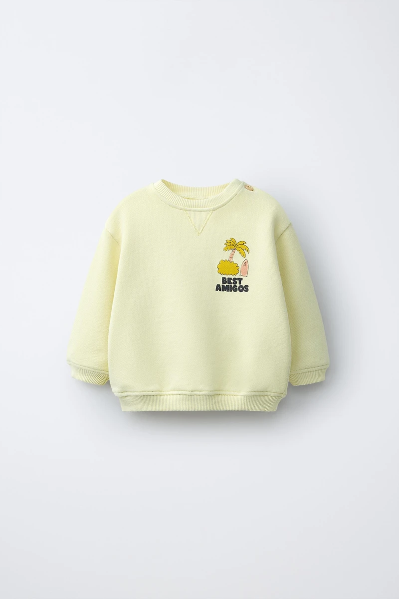 PALM TREE PRINT SWEATSHIRT