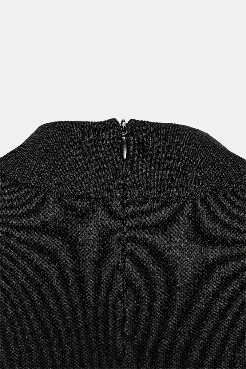 PLAIN KNIT MINI DRESS