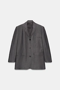 ZW COLLECTION STRAIGHT-CUT LINEN BLAZER