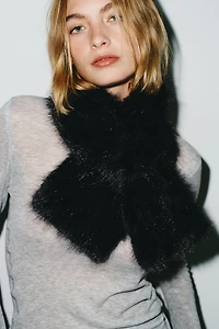 PLAIN FAUX FUR SCARF
