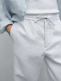 100% linen jogger fit trousers