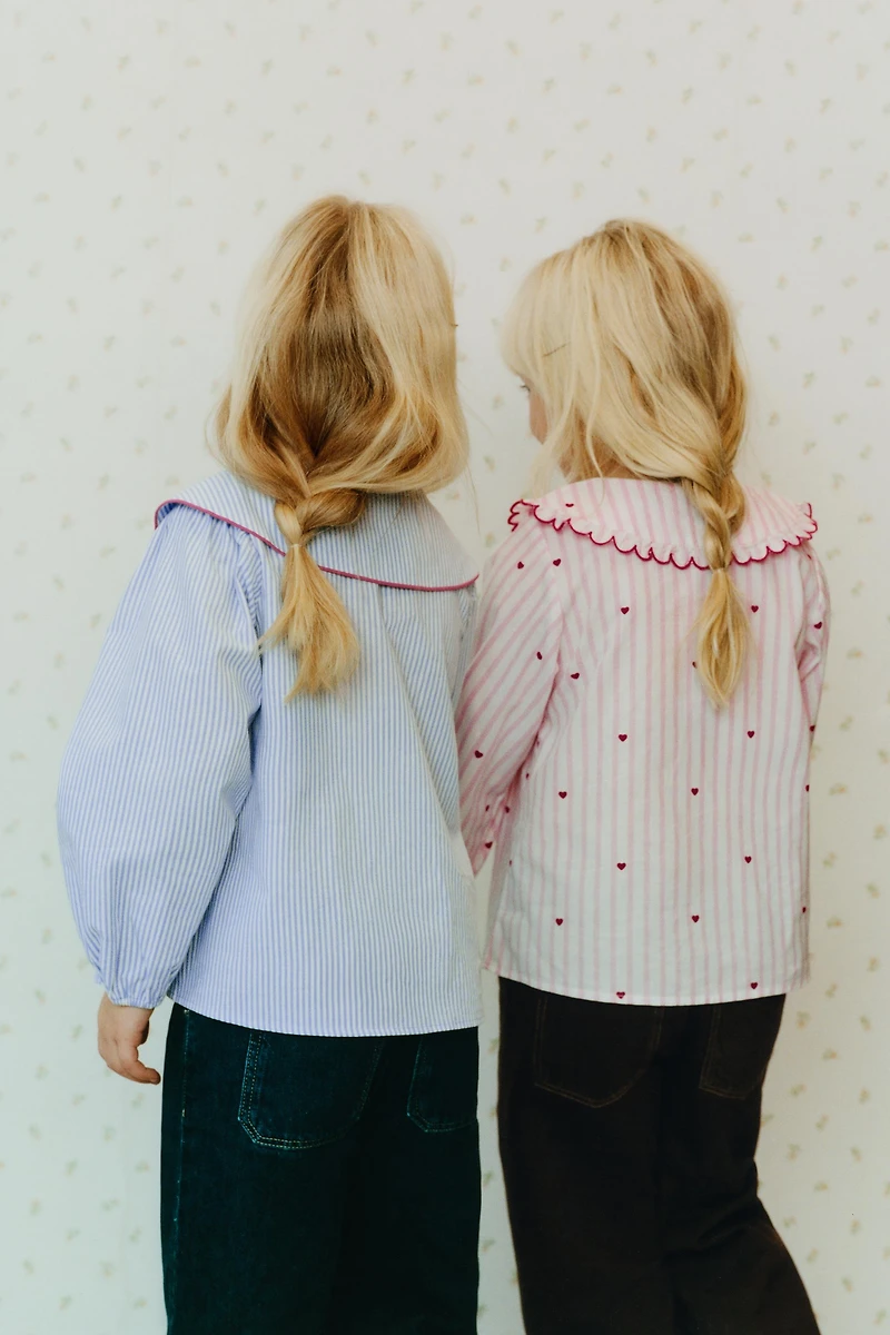 STRIPED AND HEART SHIRT