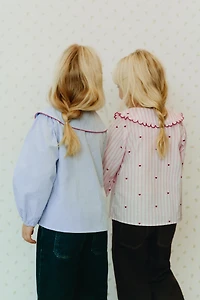 STRIPED AND HEART SHIRT