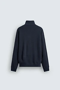 WAFFLE TEXTURED SWEATSHIRT
