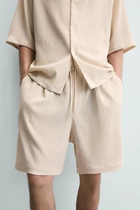 RELAXED FIT EMBOSSED SHORTS