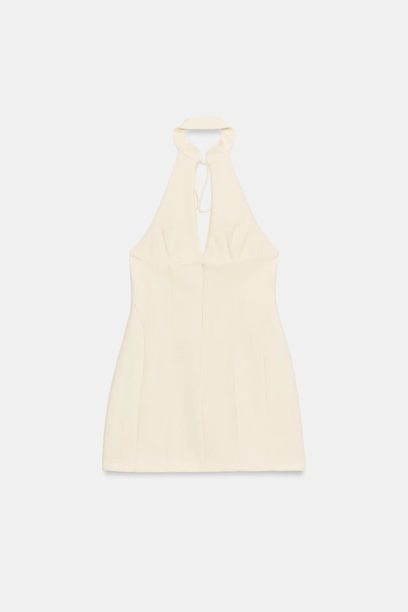 VOLUMINOUS HALTER MINI DRESS
