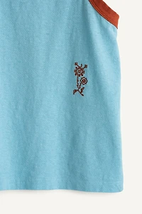 LIMITED EDITION EMBROIDERED FLORAL SLEEVELESS TOP