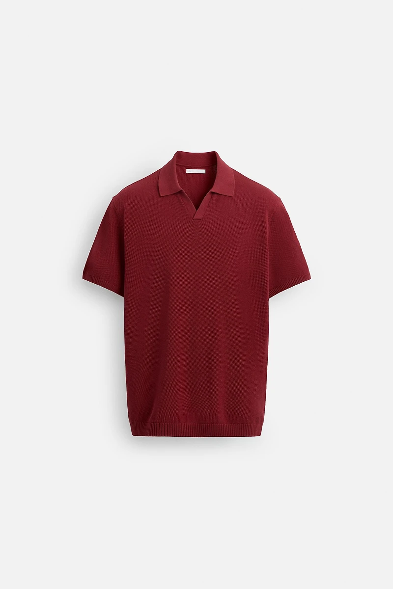 TEXTURED KNIT POLO