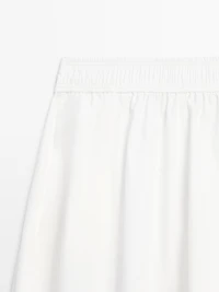 Long gathered poplin skirt