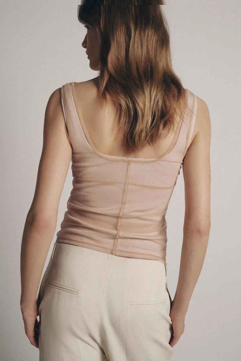 TULLE STITCHING TOP