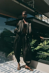 PANTALON BOUFFANT SATINÉ