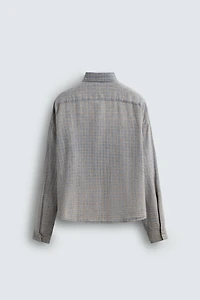 PLAID TEXTURED OVERSHIRT