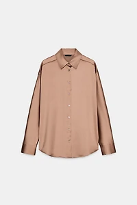 SATIN EFFECT DROP SHOULDER SHIRT