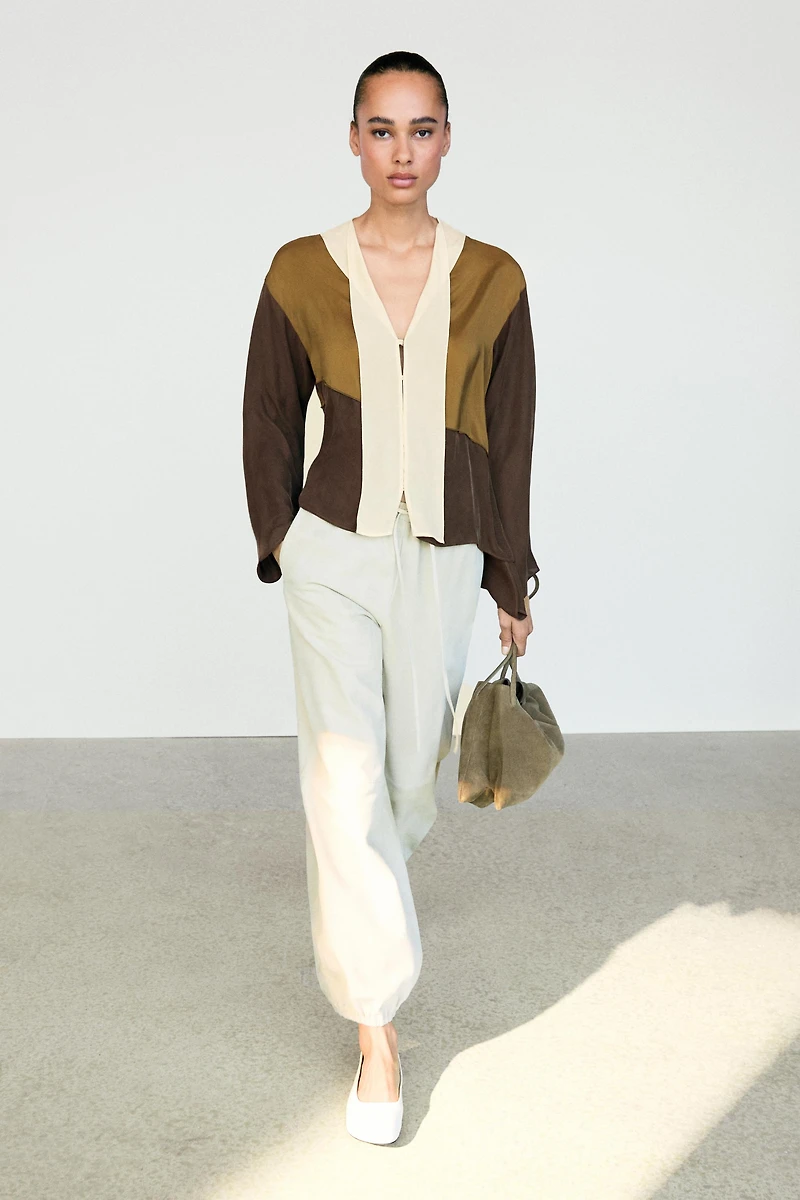 Tricolor flowing shirt