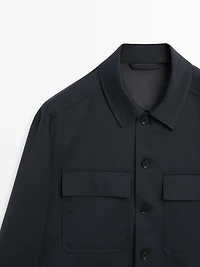 Cool wool blend zipped overshirt