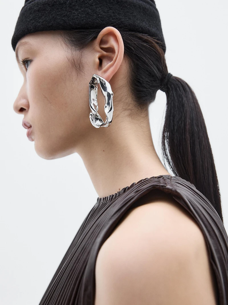 Long pleated nappa leather top - LIMITED