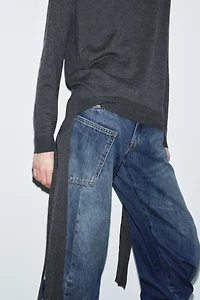 PLAIN KNIT JUMPER WITH SIDE STRAPS