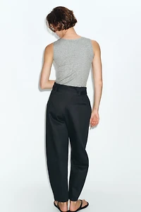 BELTED PAPERBAG PANTS