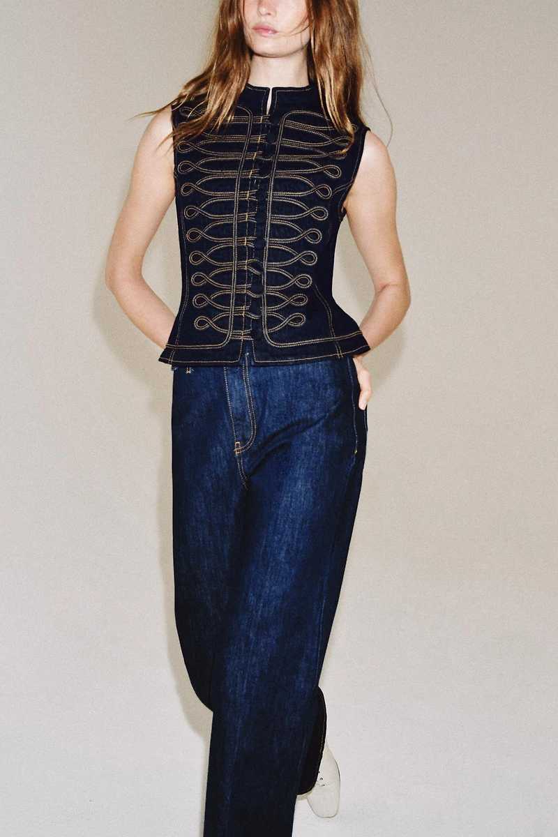 GILET EN JEAN AVEC BRANDENBOURGS ZW COLLECTION