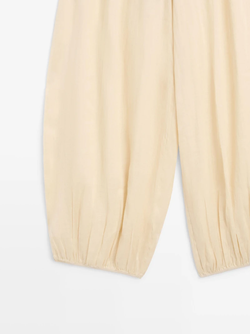 Pantalon bouffant fluide en ramie