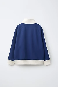 CONTRAST ZIP SWEATSHIRT