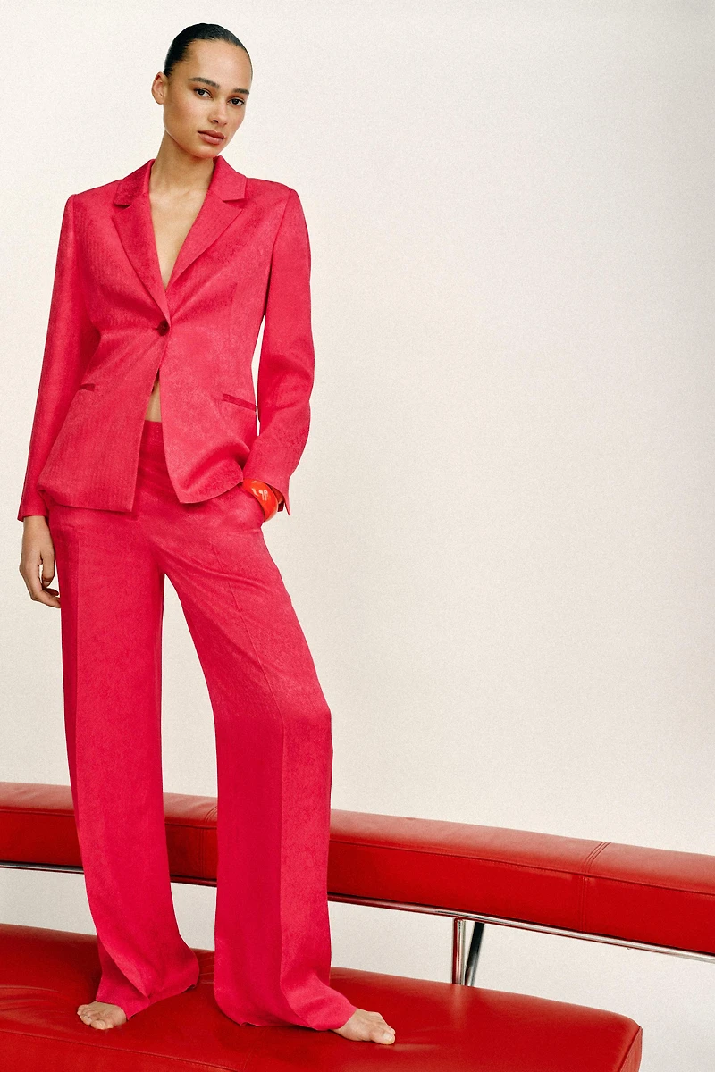 JACQUARD STRAIGHT LEG PANTS