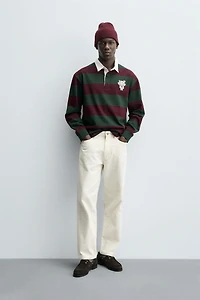 STRIPED PATCH POLO SHIRT