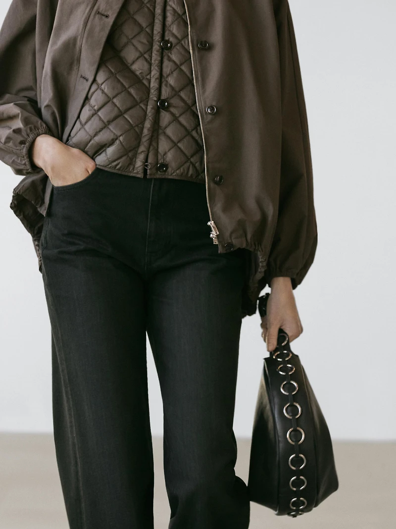 Parka with puff detail