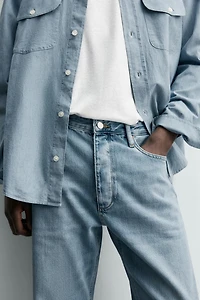 COTTON-LYOCELL STRAIGHT ANKLE FIT JEANS